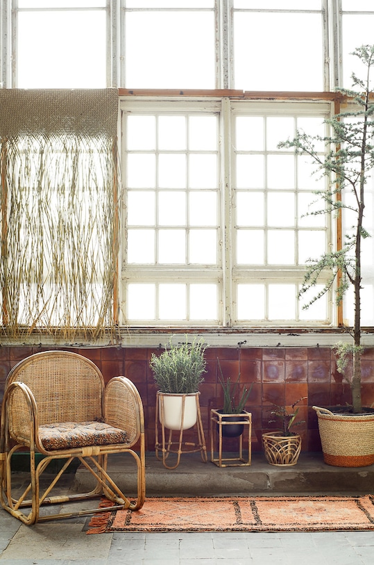 Madam Stoltz kwietnik z donicą 23232C brązowy AA00