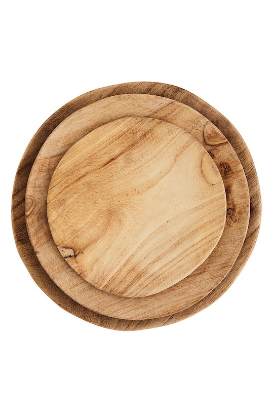 Madam Stoltz zestaw talerzy (3-pack) 160380SC brązowy AA00