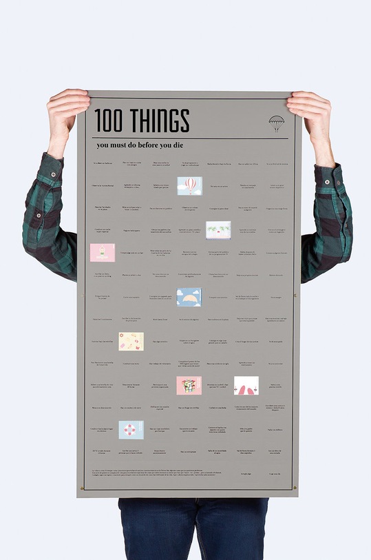 DOIY - Постер 100 Things You Must Do Before You Die сив DYPOSTTHE