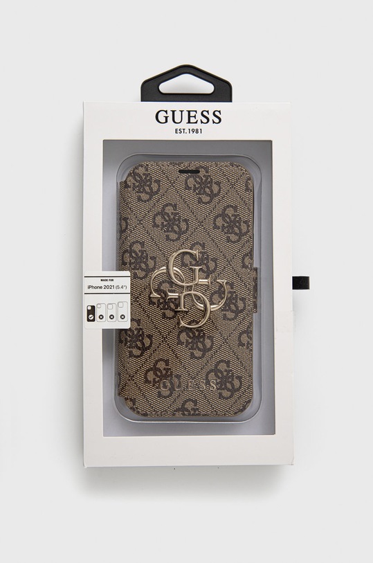 Akcesoria Guess Etui na telefon iPhone 13 Mini GUBKP13S4GMGBR brązowy