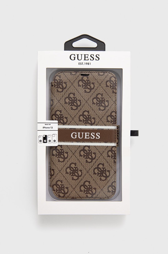 Akcesoria Guess Etui na telefon iPhone 13 GUBKP13M4GDBR brązowy