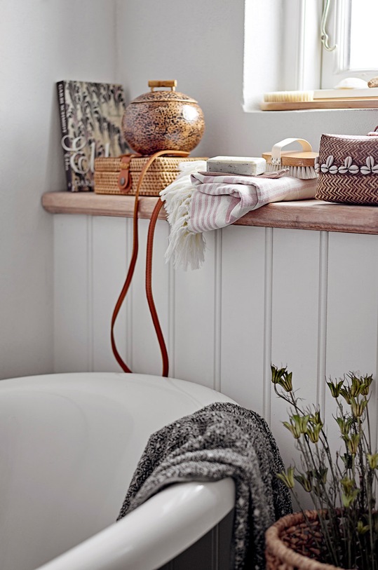 Bloomingville szczotka do masażu na sucho 82047927 brązowy