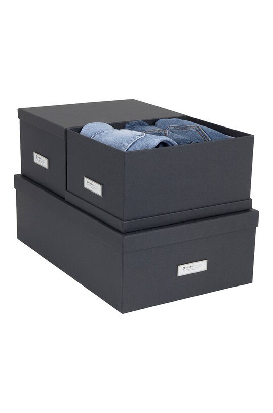 Salon i sypialnia Bigso Box of Sweden zestaw pudełek do przechowywania Inge (3-pack) 811345641 szary