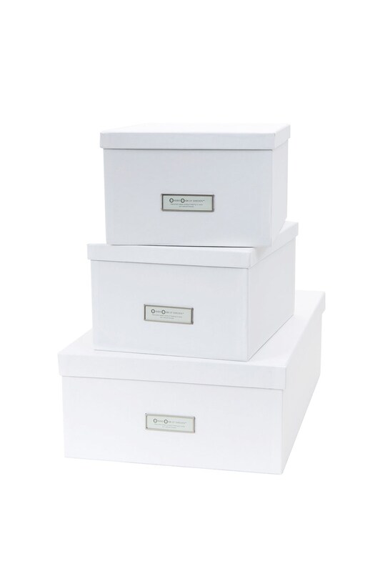 Bigso Box of Sweden - Sada úložných krabíc Inge (3-pak) 811345541 biela AA00