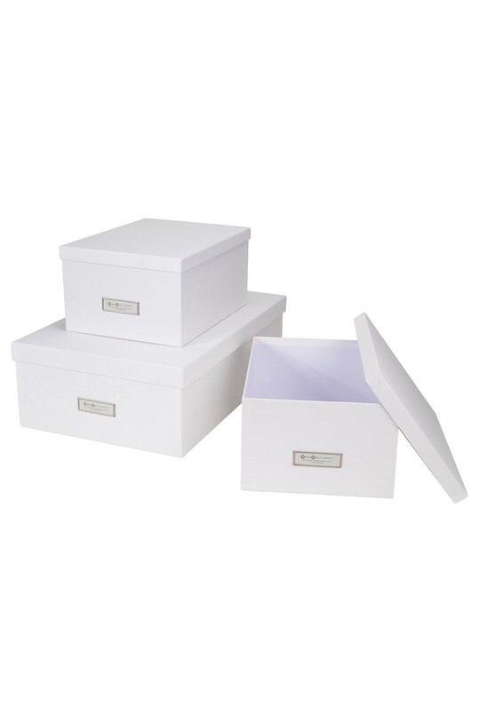Вітальня та спальня Bigso Box of Sweden Набір коробок для зберігання Inge (3-pack) 811345541 білий