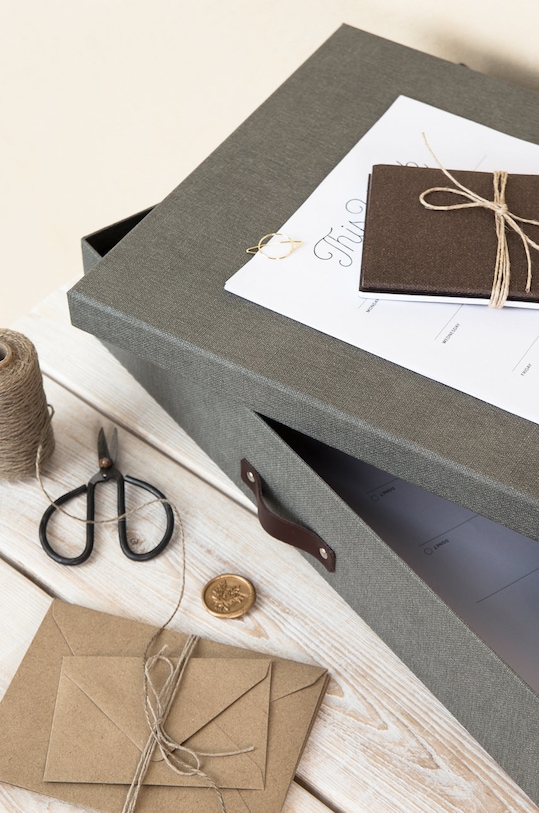 Bigso Box of Sweden pudełko do przechowywania Sverker 9341C6449LEA648 szary