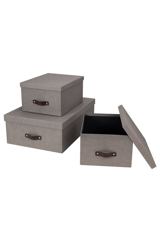 Bigso Box of Sweden Набір коробок для зберігання Inge (3-pack) 8113C6449LEA648 сірий AA00