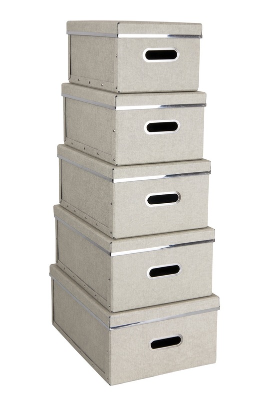 Bigso Box of Sweden zestaw pudełek do przechowywania Joachim (5-pack) beżowy 5515C5549