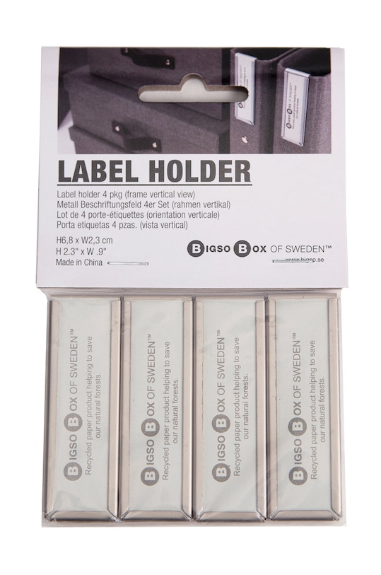 Bigso Box of Sweden набір вертикальних етикеток (4-pack) 0957SATX4 сірий AA00