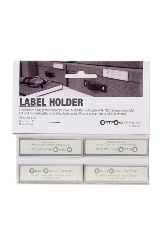 Bigso Box of Sweden набір горизонтальних етикеток (4-pack) 0958SATX4 сірий AA00