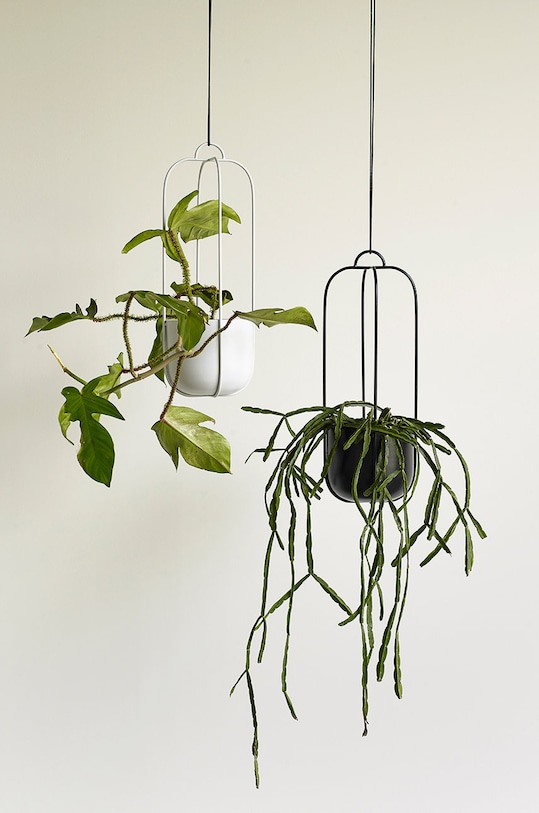 Hübsch Ghiveci suspendat (2-pack) negru 940802