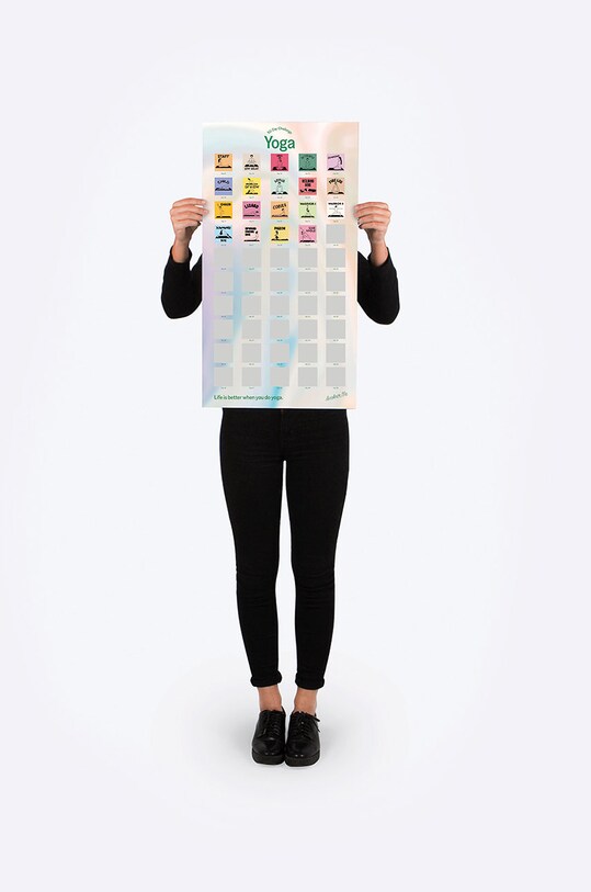 DOIY plakat zdrapka 50 Day Yoga Challenge multicolor AM50CHPOYOE