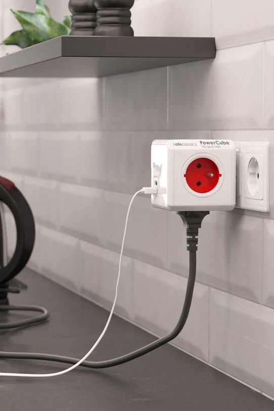 PowerCube rozgałęźnik modułowy PowerCube Original USB RED 2202RD/FROUPC czerwony AA00
