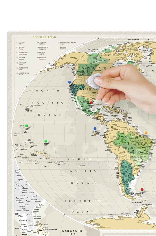 Salon i sypialnia 1DEA.me mapa-zdrapka Travel Map GEOW żółty