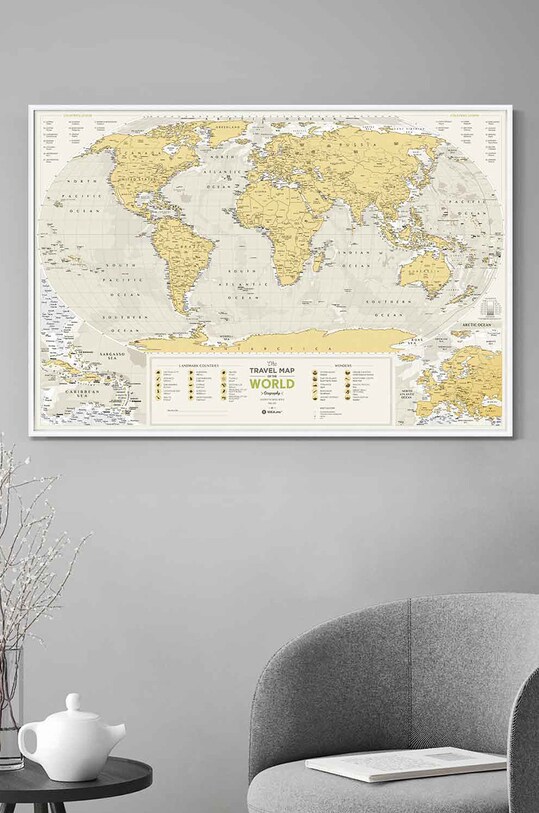 1DEA.me mapa-zdrapka Travel Map żółty GEOW