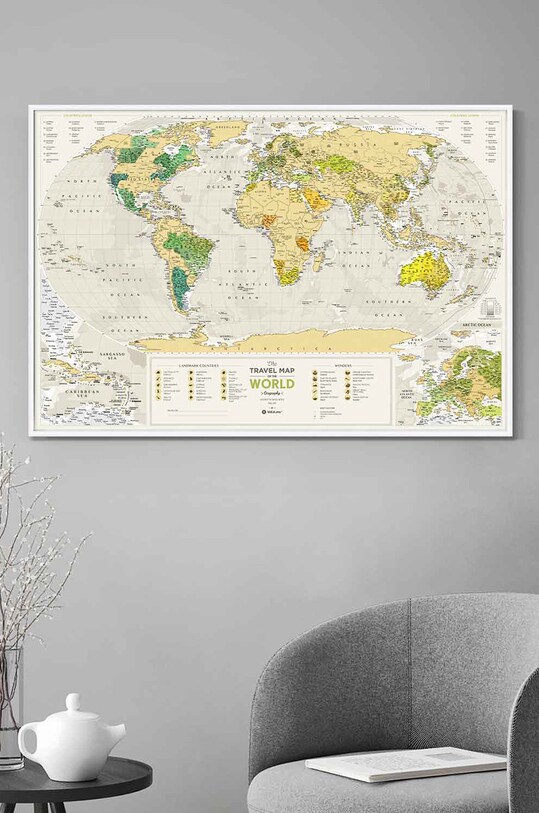 1DEA.me mapa-zdrapka Travel Map GEOW żółty