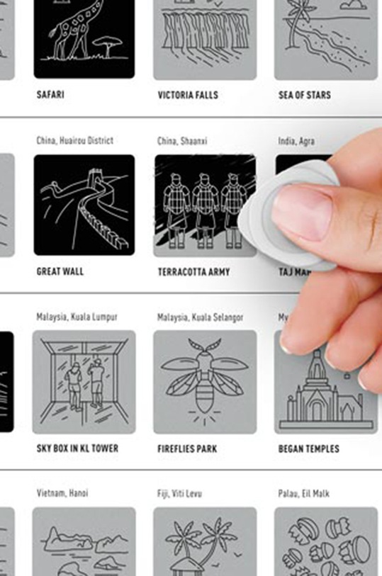 1DEA.me plakat zdrapka #100 BUCKETLIST Wonders Edition 100W