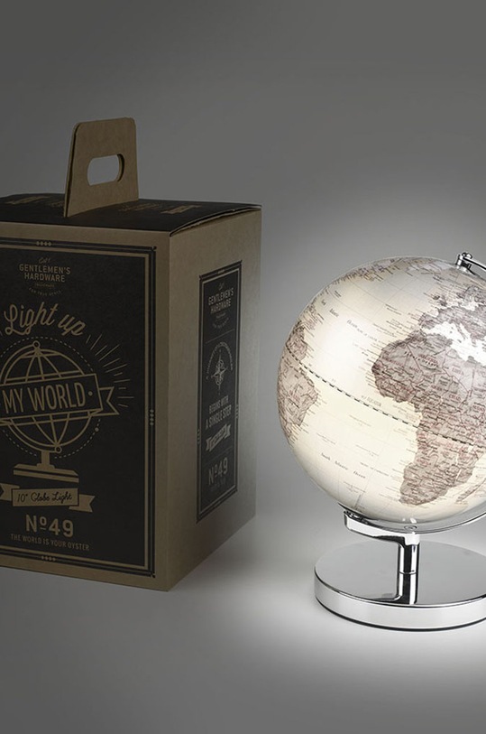 Gentlemen's Hardware globus podświetlany GEN238 szary AA00