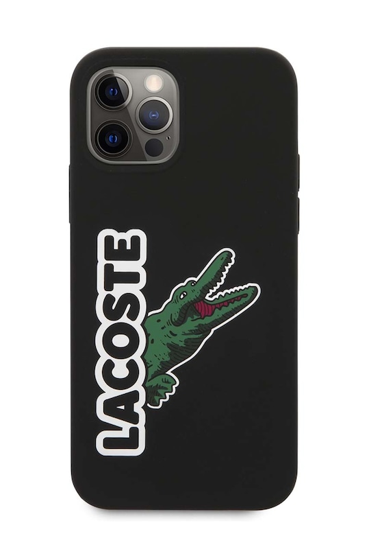 Lacoste Husa pentru telefon iPhone 12/12 Pro pentru telefon negru LCHC12MSHK