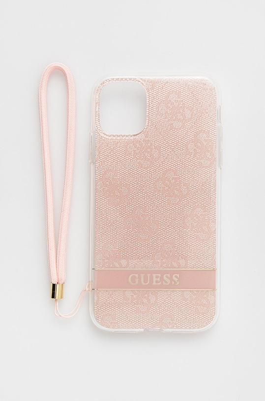 Obal na telefon Guess Iphone 11 na mobil růžová GUOHCN61H4STP