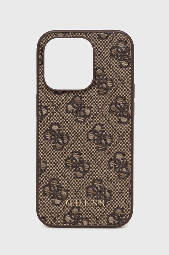 Guess etui na telefon iPhone 14 Pro 6.1" na telefon brązowy GUHCP14LG4GFBR