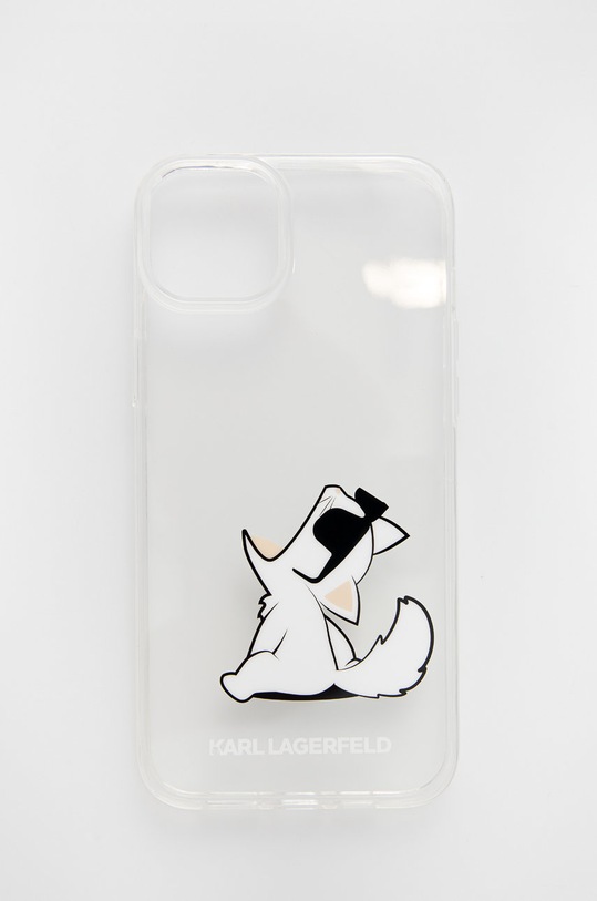 Custodia Rigida Karl Lagerfeld Per IPhone 14 Plus (6,7'') Rosa: Collezione Karl & Choupette, Con Anello Magnetico Per Ricarica Wireless