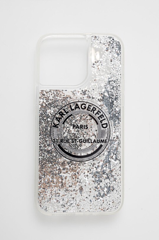 Karl Lagerfeld telefon tok Iphone 14 Pro Max 6,7" telefonhoz ezüst KLHCP14XLCRSGRS