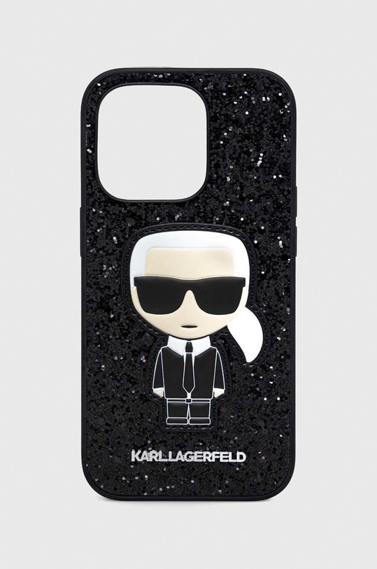 Obal na telefon Karl Lagerfeld Iphone 14 Pro 6,1" na mobil černá KLHCP14LGFKPK