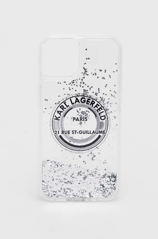 Karl Lagerfeld etui na telefon iPhone 14 6,1" na telefon srebrny KLHCP14SLCRSGRS