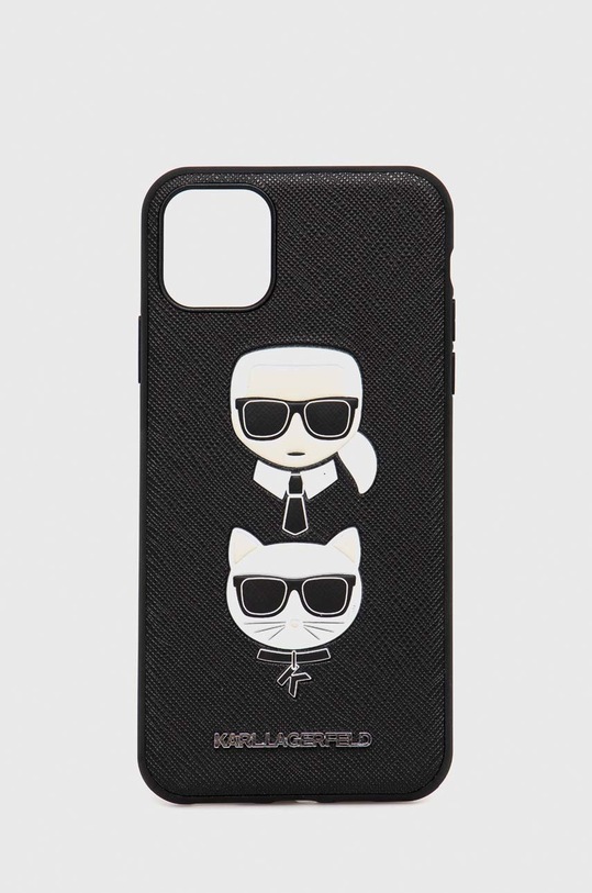 Karl Lagerfeld etui na telefon iPhone 11 Pro Max 6,5" drobny wzór czarny KLHCN65SAKICKCBK