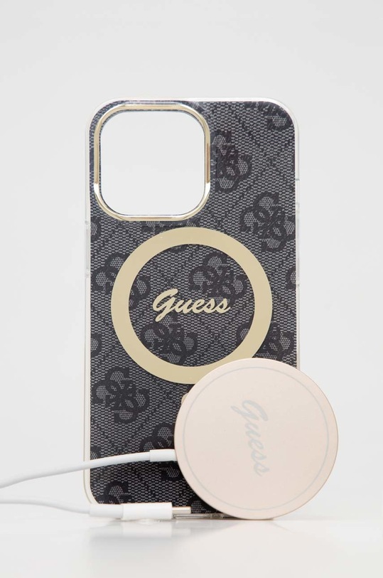 Akcesoria Guess etui na telefon i ładowarka iPhone 13 Pro GUBPP13LH4EACSK czarny