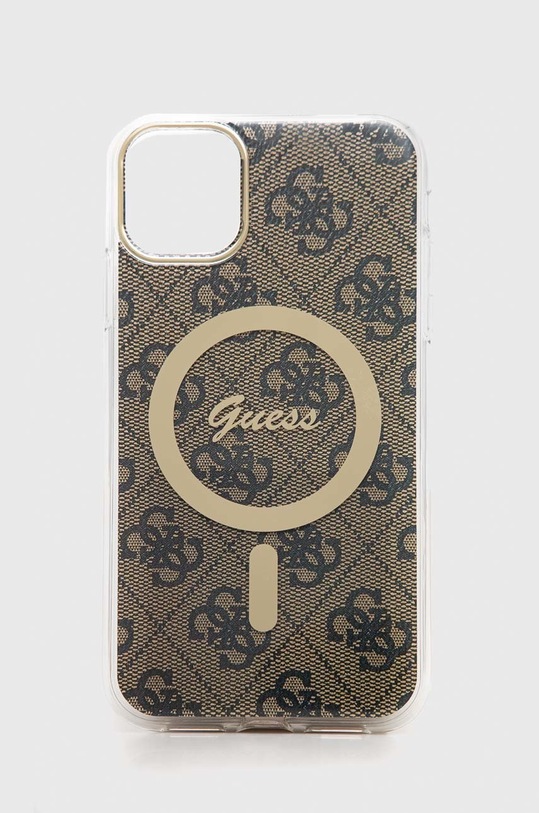 Θήκη τηλεφώνου και φορτιστής Guess iPhone 11 6,1'' για τηλέφωνο καφέ GUBPN61H4EACSW