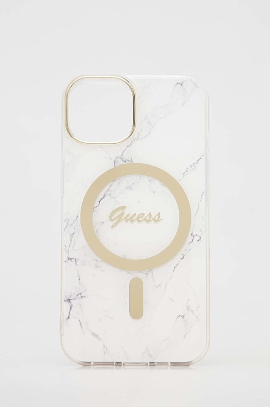 Guess etui na telefon i ładowarka iPhone 14 6,1" na telefon biały GUBPP14SHMEACSH