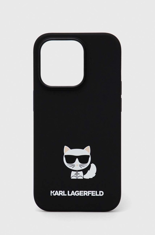 Karl Lagerfeld telefon tok iPhone 14 Pro 6,1'' telefonhoz fekete KLHCP14LSLCTBK