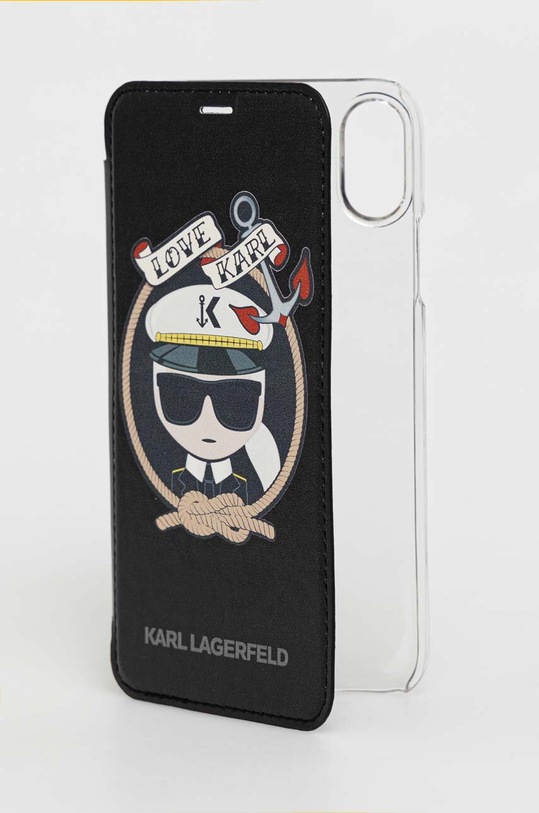 Obal na telefon Karl Lagerfeld iPhone X/Xs na mobil černá KLFLBKPXKSB