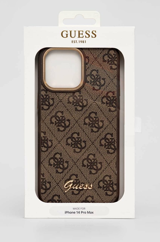 Akcesoria Guess etui na telefon iPhone 14 Pro Max 6,7'' GUHCP14XHG4SHW brązowy