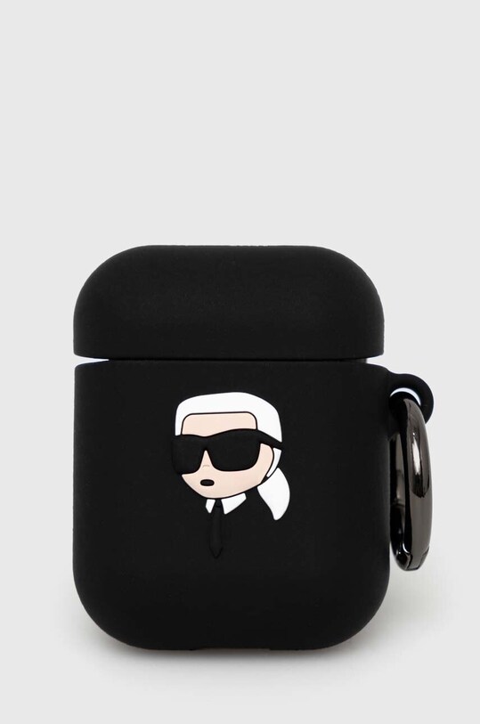 Чохол для airpods Karl Lagerfeld AirPods 1/2 cover чорний KLA2RUNIKK