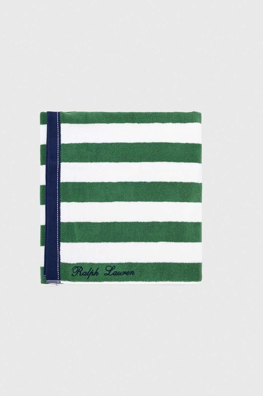 Βαμβακερή πετσέτα Ralph Lauren HUDSEN.STRIPE πράσινο AA00
