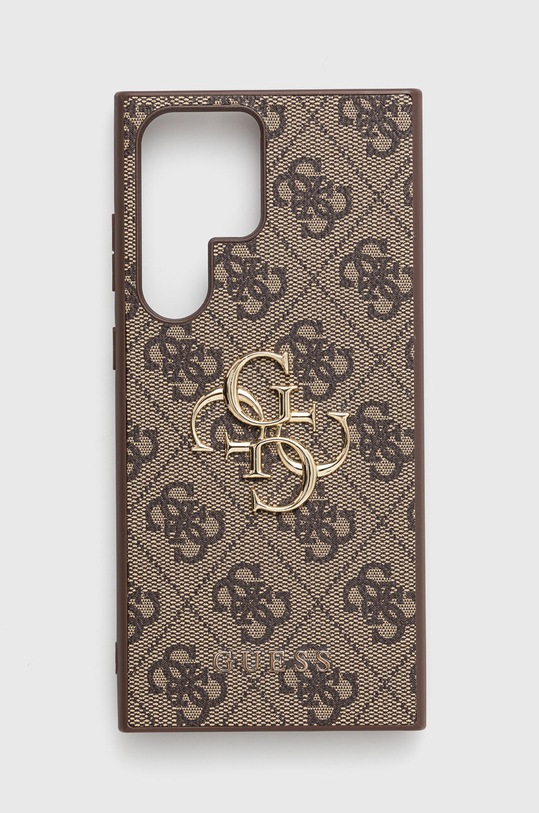 Obal na telefon Guess S23 Ultra S918 nášivka hnědá GUHCS23L4GMGBR