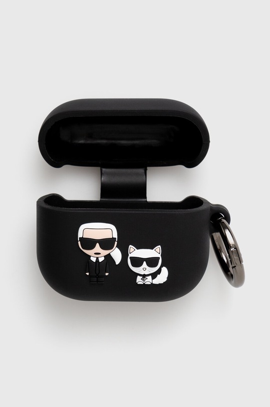 Karl Lagerfeld airpods tartó AirPods 3 cover fekete KLACA3SILKCK