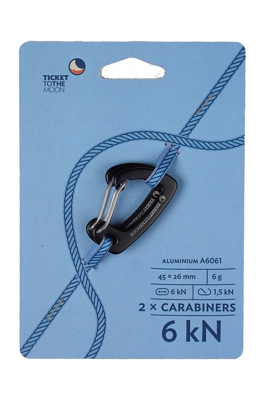 Карабіни для кріплення гамака Ticket to The Moon 6kN 2-pack TMBINER06 чорний AA00