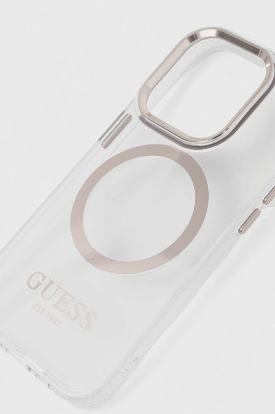 Puzdro na mobil Guess iPhone 14 Pro 6,1" GUHMP14LHTRMD zlatá AA00