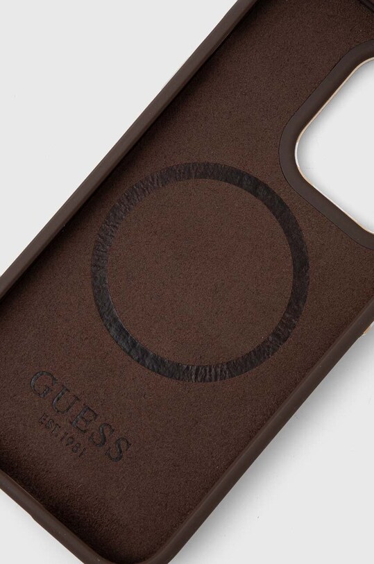 Akcesoria Guess etui na telefon iPhone 14 Pro 6,1" GUHMP14LU4GPRW brązowy
