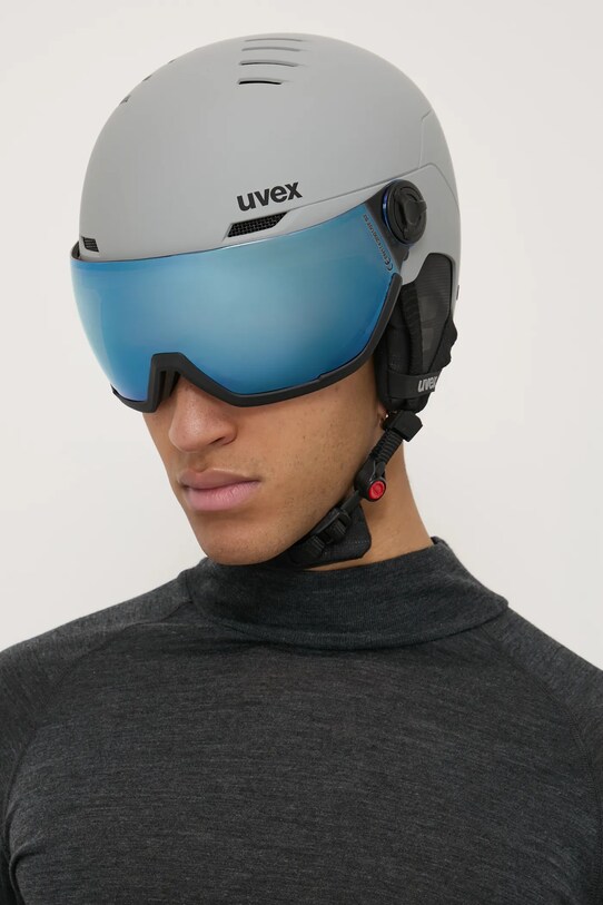 Горнолыжный шлем Uvex Wanted Visor серый 56.6.262