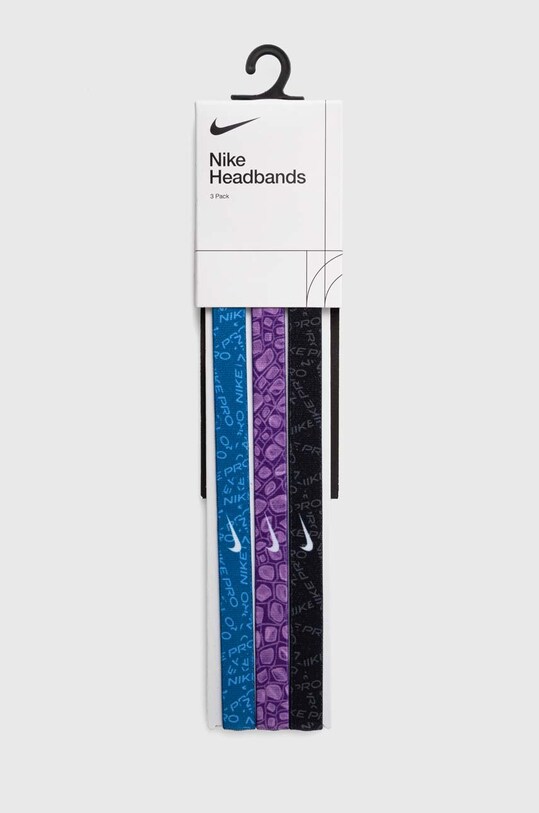Nike opaski na głowę Printed 3-pack czarny N.000.2560.428