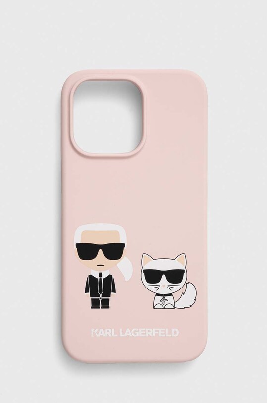 Obal na telefon Karl Lagerfeld iPhone 13 Pro / 13 6,1 na mobil růžová KLHCP13LSSKCI