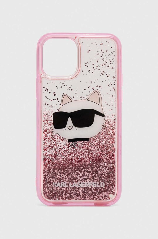 Obal na telefon Karl Lagerfeld iPhone 12/ 12 Pro 6,1 nášivka růžová KLHCP12MLNCHCP