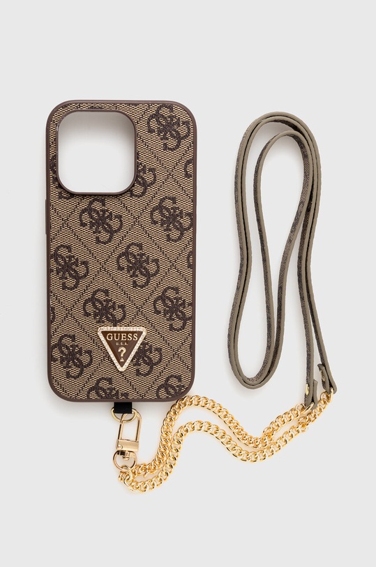 Guess etui na telefon iPhone 14 Pro 6.1 na telefon brązowy GUHCP14LP4TDSCPW