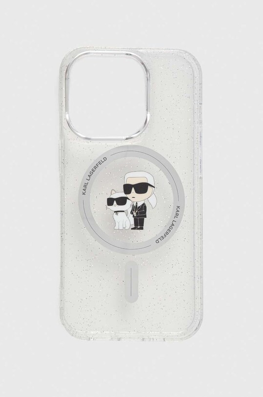 Karl Lagerfeld etui na telefon iPhone 14 Pro 6.1 wzorzyste transparentny KLHMP14LHGKCNOT