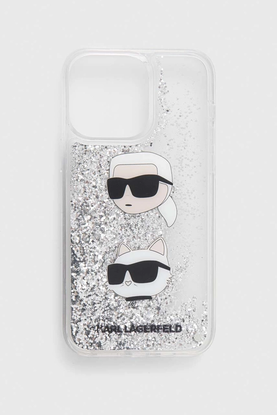 Karl Lagerfeld etui na telefon iPhone 14 Pro Max 6.7 wzorzyste srebrny KLHCP14XLDHKCNS